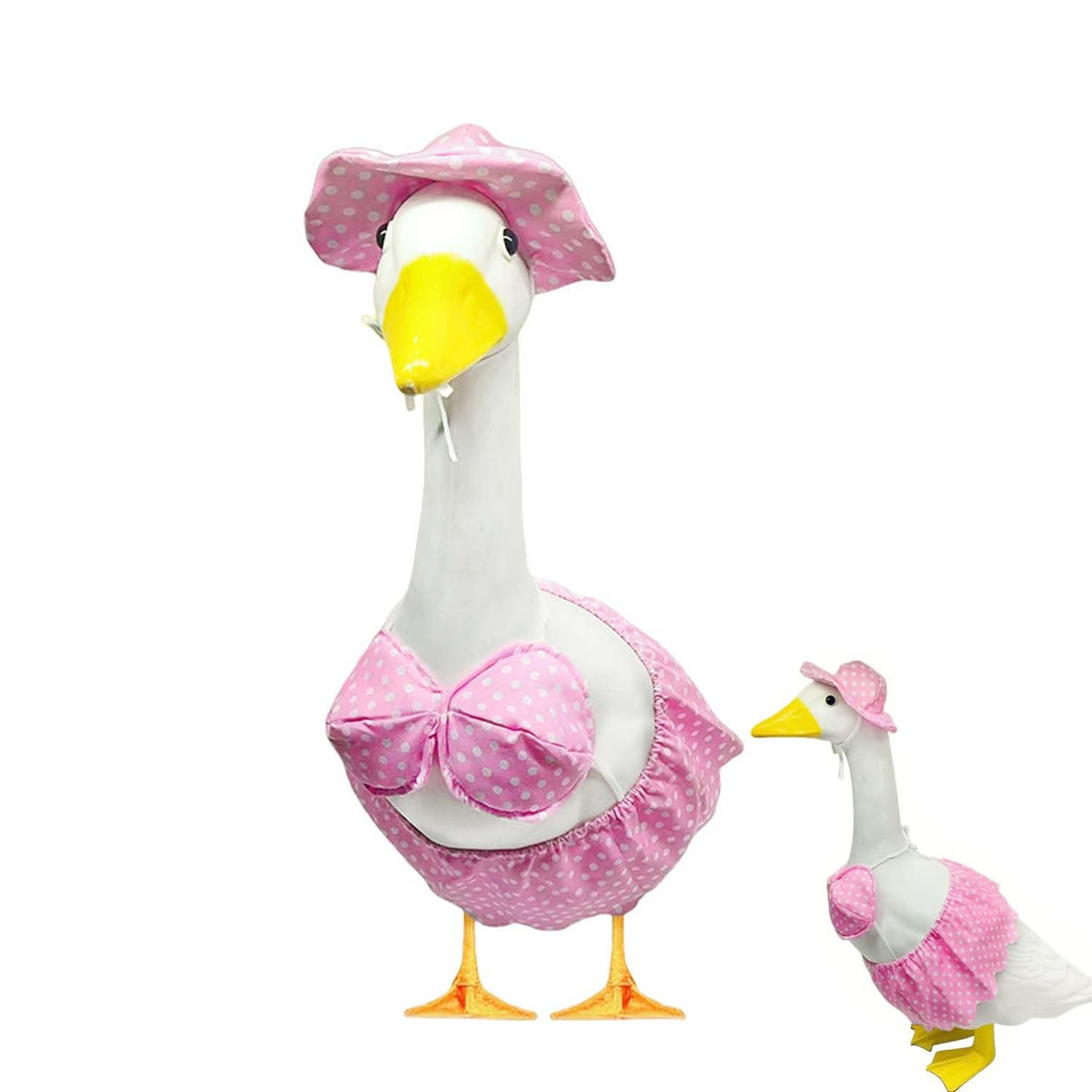 UXEWOIZ porch goose outfit with pink polka dot bikini for lawn goose.