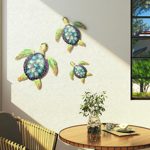 UXZCVIO metal turtle art, rust-resistant finish, ideal for garden or patio decor