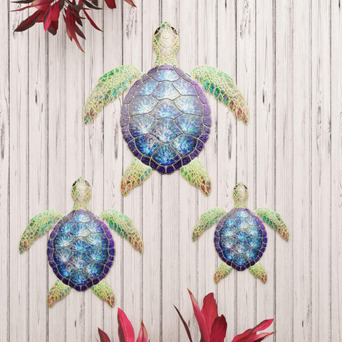 UXZCVIO turtle wall piece with hanging loop, quick install with a nail