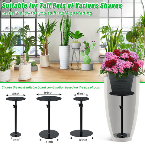 UYEDUJZ acrylic base plates provide stability and customizable height for tall planters