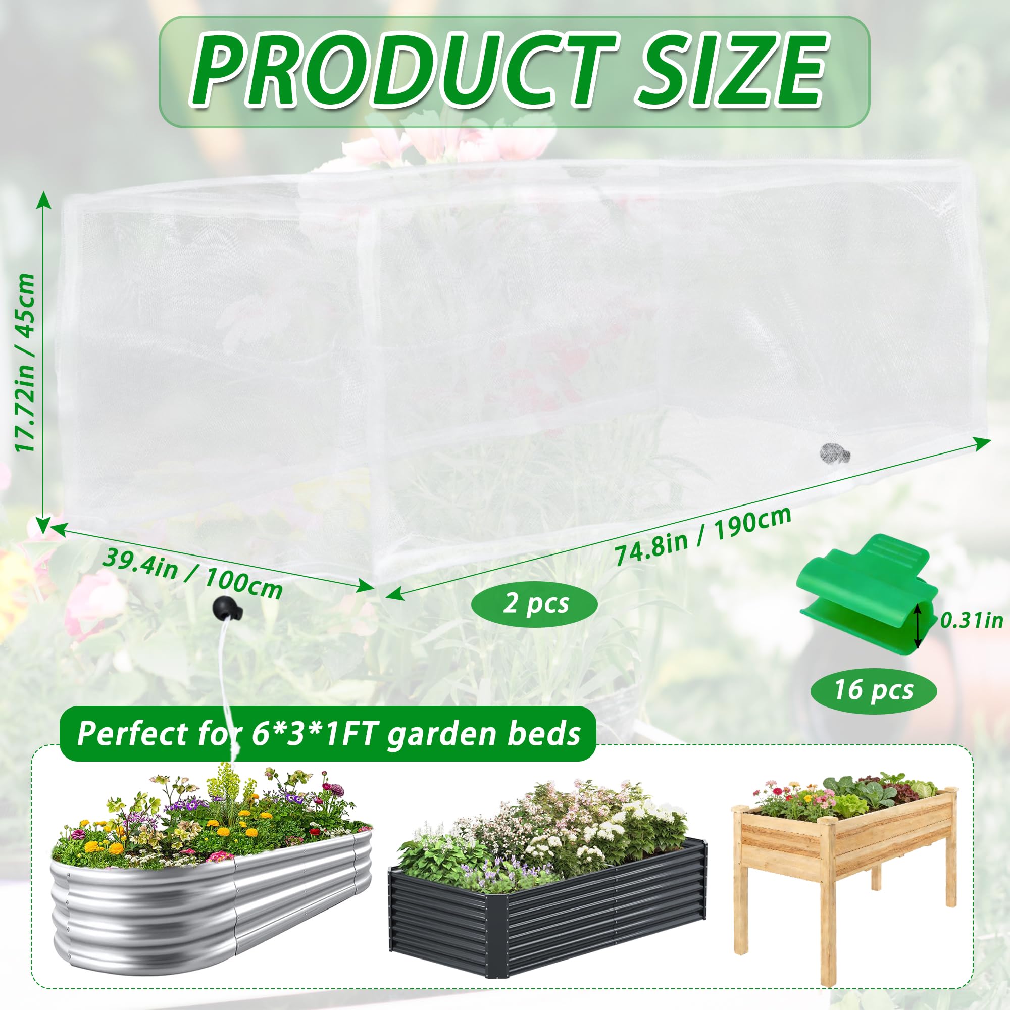 UYEDUJZ bird netting for plants prevents birds from nibbling vegetables.