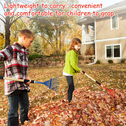 UYEDUJZ ergonomic kid rake with foam handle for a comfortable, non-slip grip during gardening.