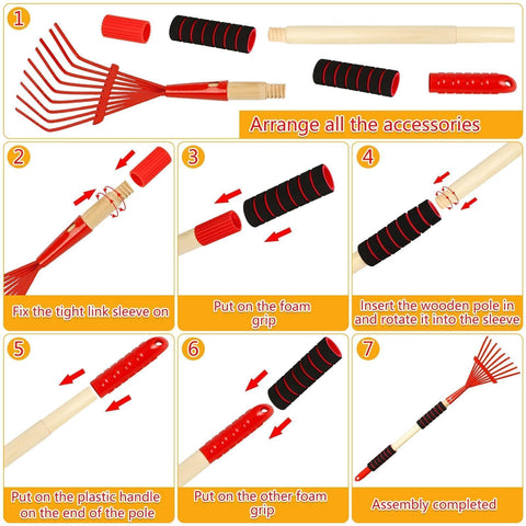 UYEDUJZ lightweight 28-inch child rake ideal for small hands and quick outdoor sessions.