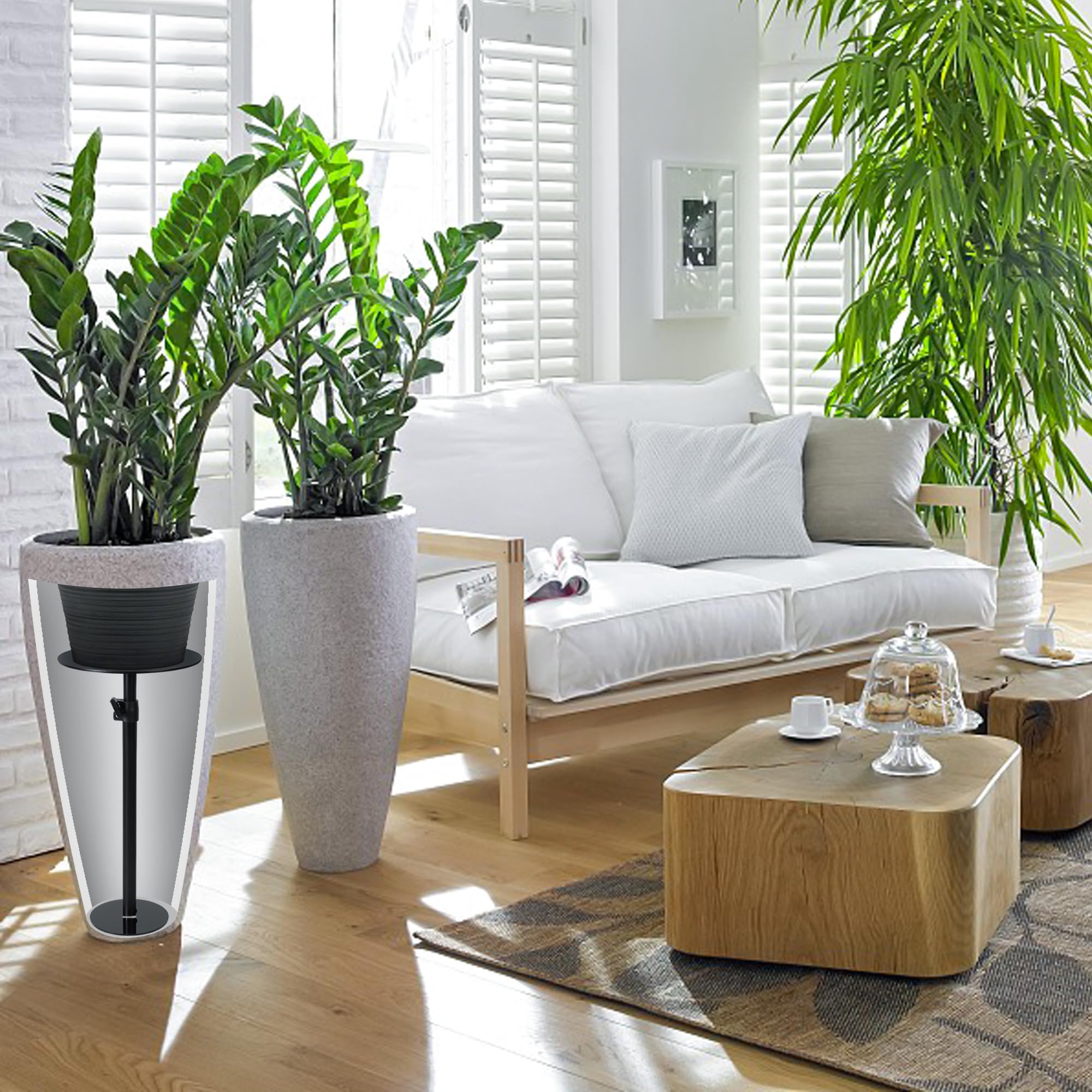 UYEDUJZ universal-fit design works with tapered, square, and round planters