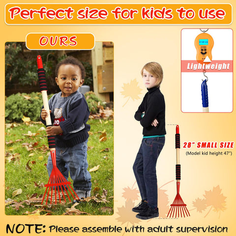 UYEDUJZ versatile kid gardening tool for leaves, debris, light tasks, and pretend play.