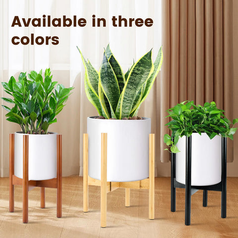 UYEENGY mid-century modern plant stand complements living spaces.