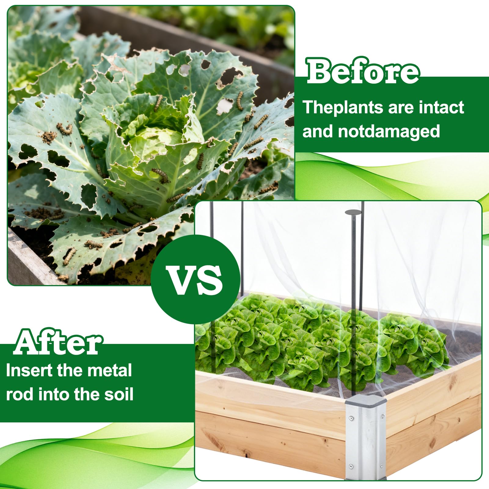 Uyeesi 2.6 ft stakes form a stable raised bed frame