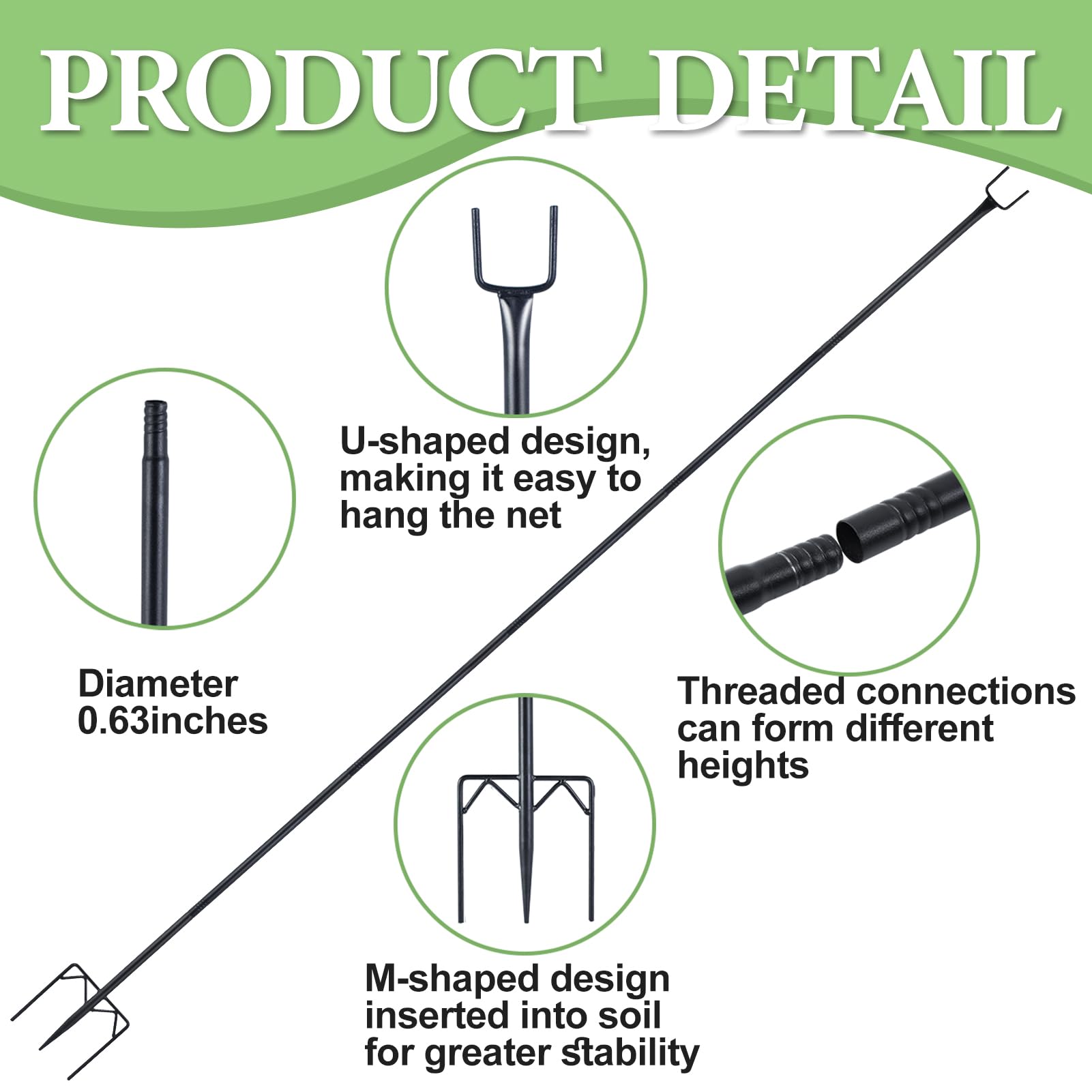 Uyeesi fork-bottom base provides stable soil insertion for posts