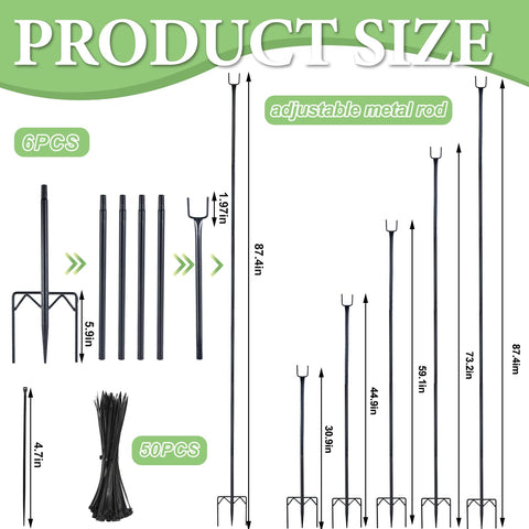 Uyeesi garden stake top U-shape design for secure netting anchoring