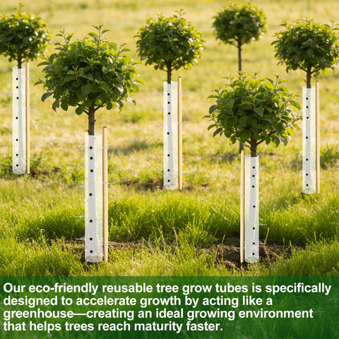 Long-lasting tree protection tubes for orchards and nurseries