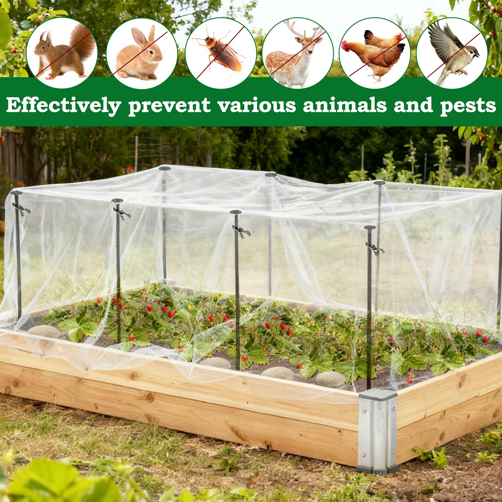 Uyeesi metal rod supports other covers like shade cloth.