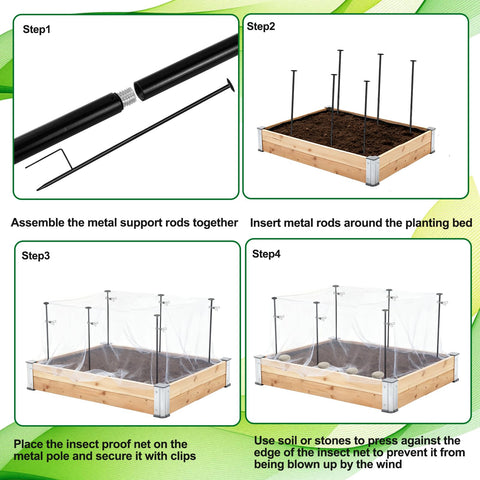 Uyeesi raised-bed protection setup shields vegetables from animals