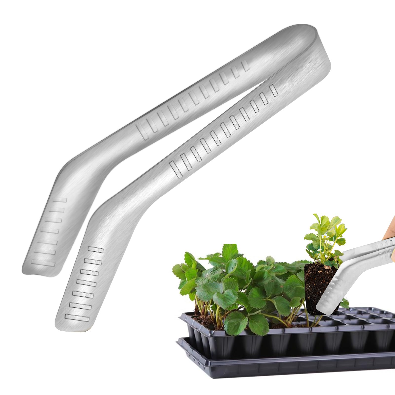 Uyeesi seedling tongs with stainless steel and anti-slip tips for precise transplanting.