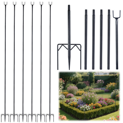 Uyeesi six-pack 87-inch garden netting stake ready for sturdy plant support