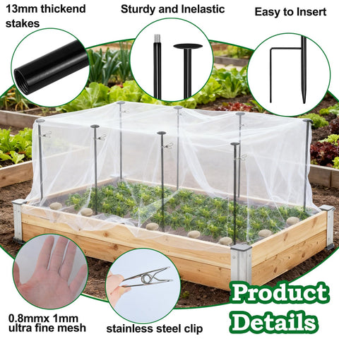 Uyeesi stainless steel clips secure netting for a reliable fit.