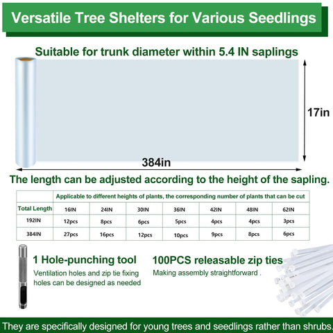Uyeesi tree grow tubes provide flexible coverage for varying tree sizes
