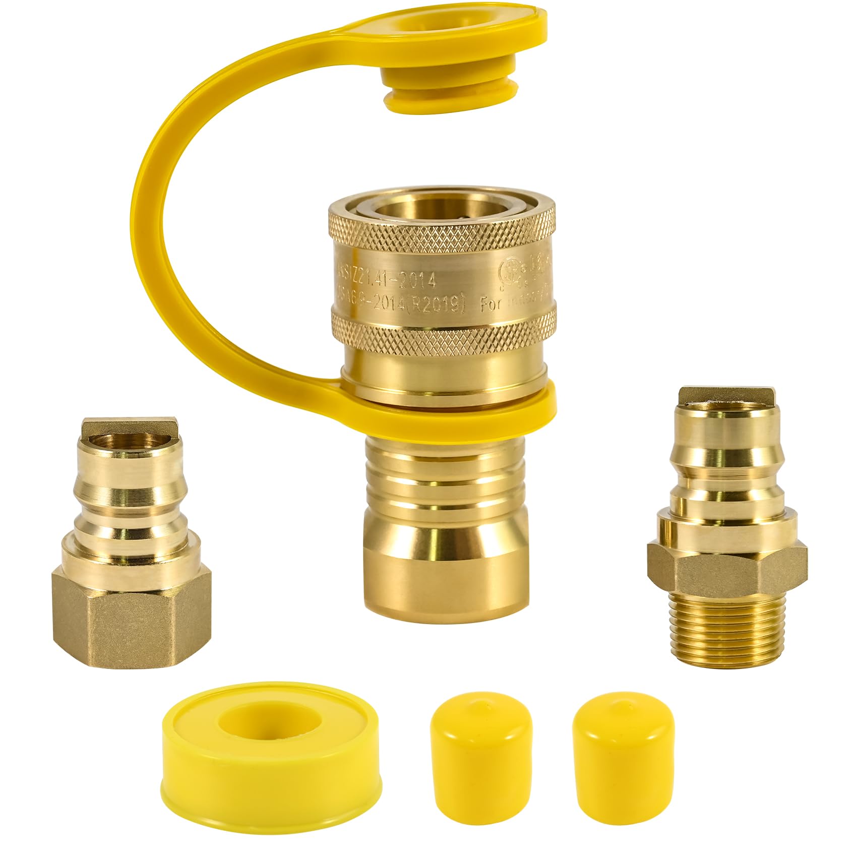 Uyenseoy 3/4 inch nat gas quick connect kit package showing contents for easy installation.
