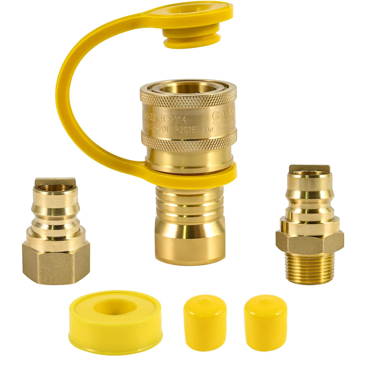 Uyenseoy 3/4 inch nat gas quick connect kit package showing contents for easy installation.