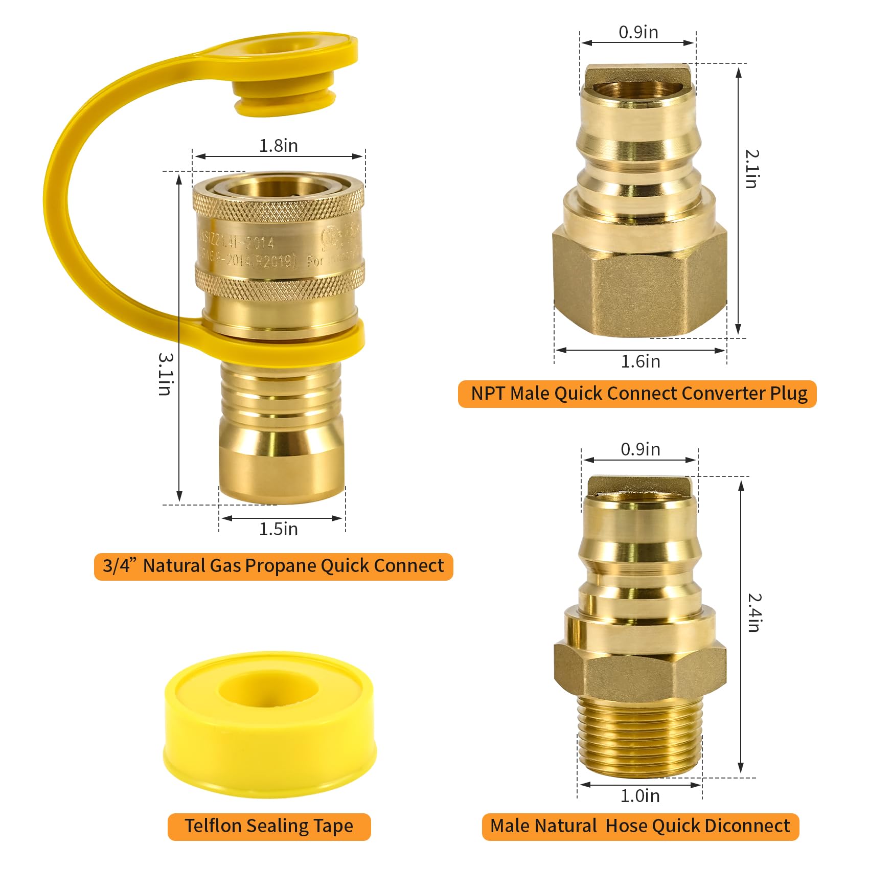 Uyenseoy brass quick connect parts laid out for durable connections.
