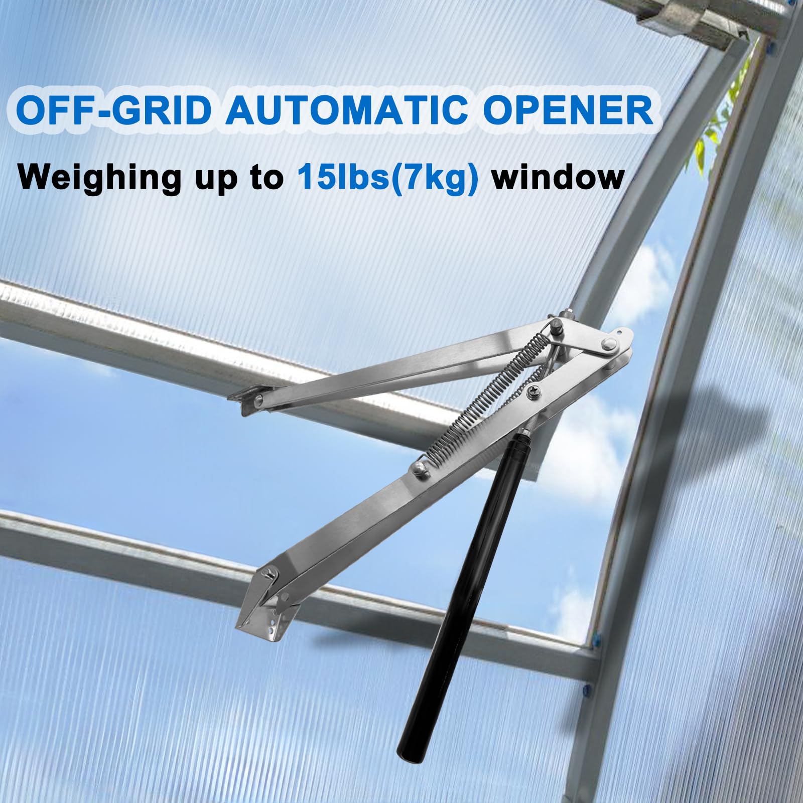 UYGALAXY aluminum alloy body emphasizes sturdy, weather-resistant construction for greenhouse use.