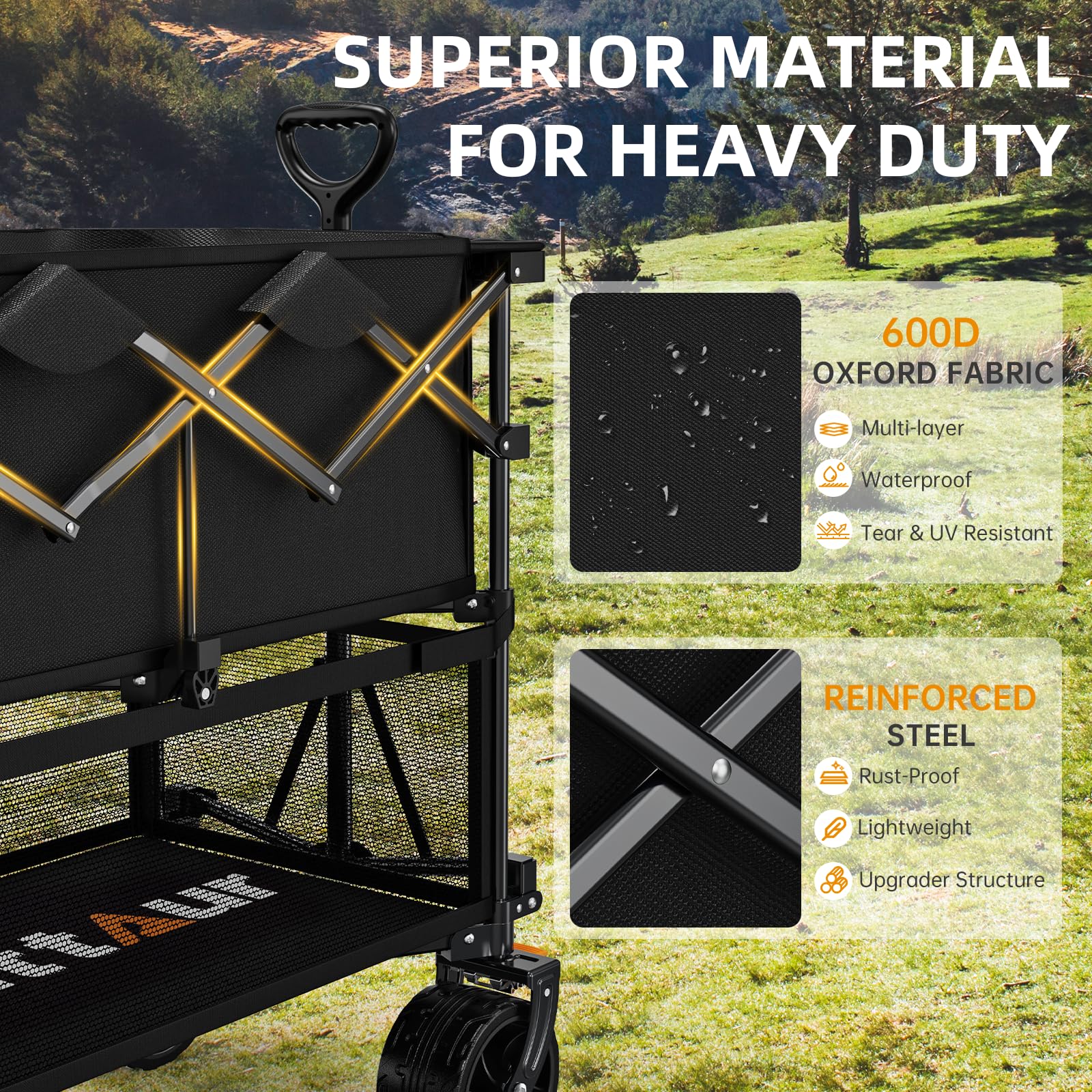Uyittour all-terrain 7x4 wheels delivering stability on varied ground