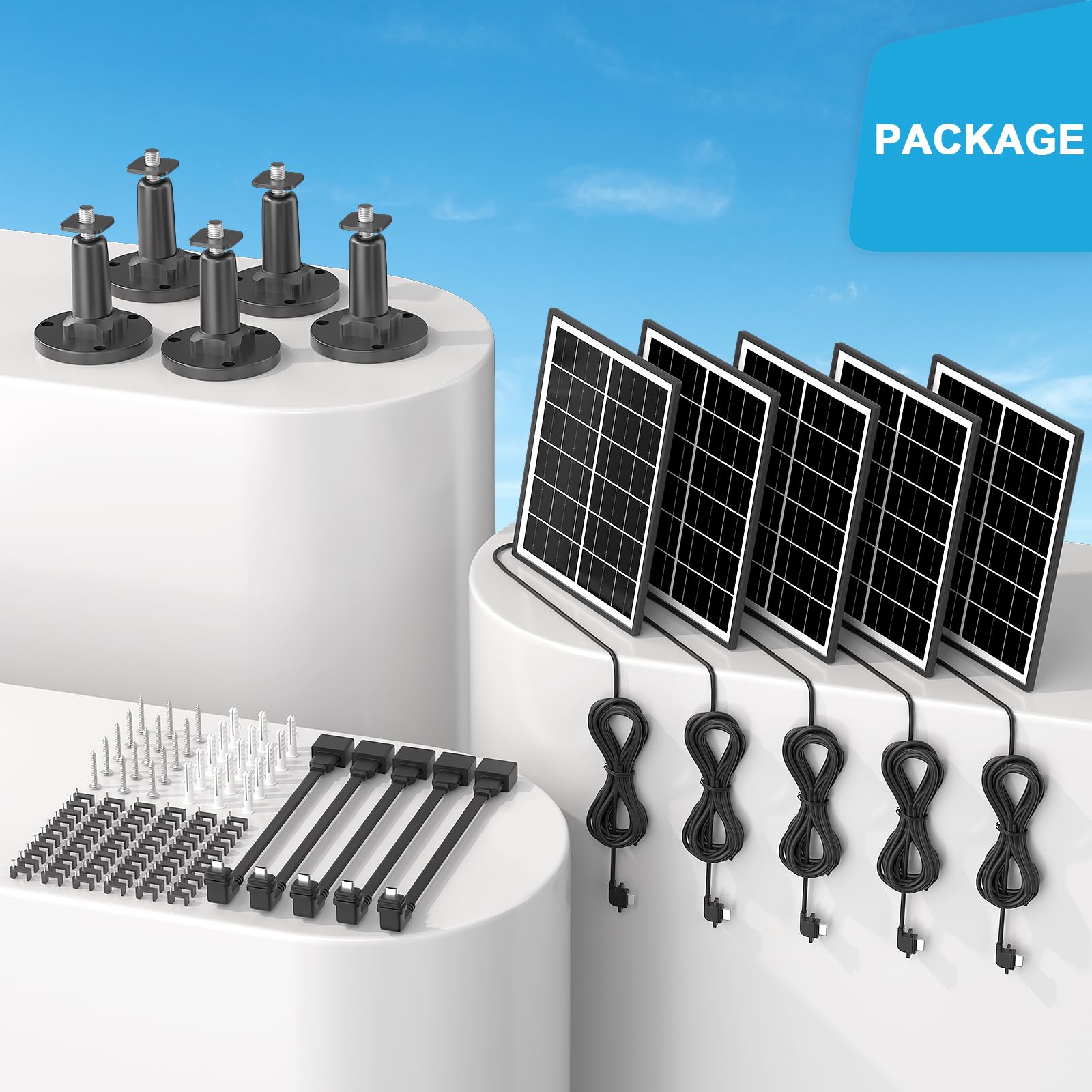 UYODM 5x solar panels kit includes mounting hardware