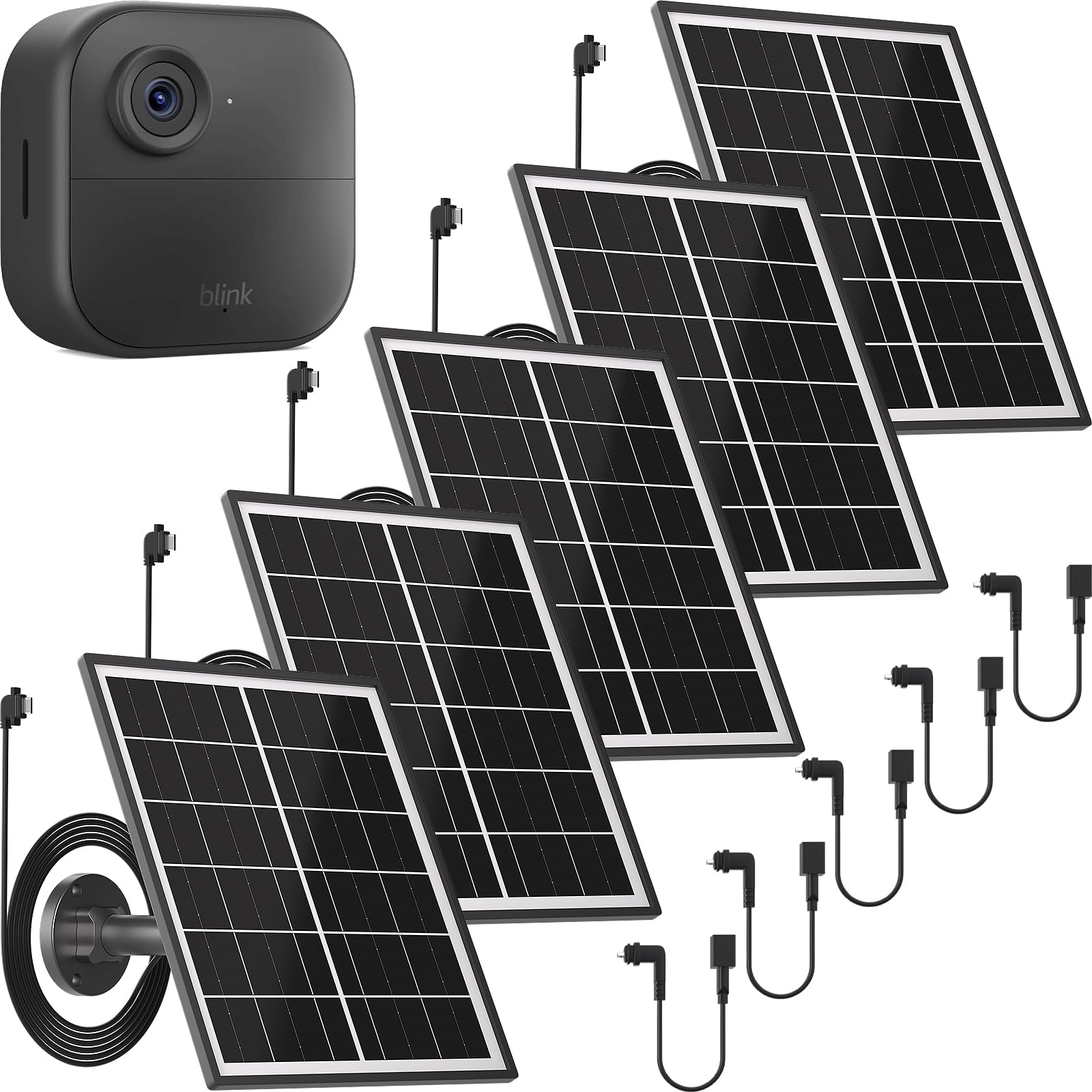 UYODM 5W solar panel mounted on wall provides steady power for Blink Outdoor cameras