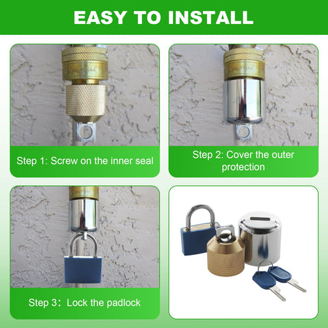 UYZO DSL-2 easy installation demonstrated on a garden spigot.
