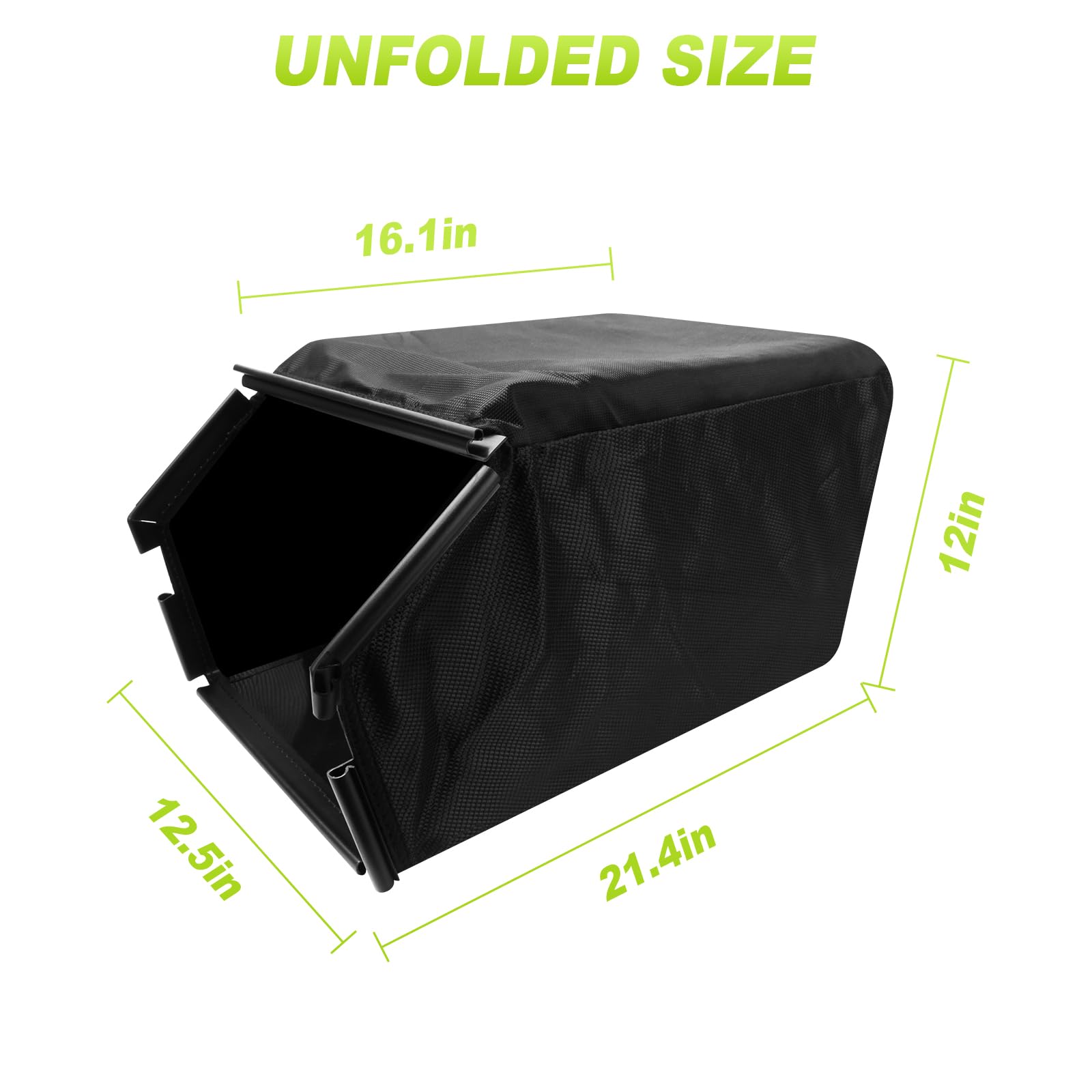 Reinforced polyester weave on UYZO grass bag close-up for durability