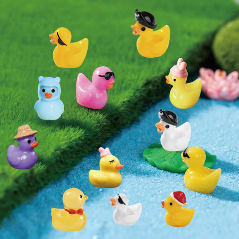 U-Zimikee multicolor ducks set enhances DIY mini worlds and party favors.