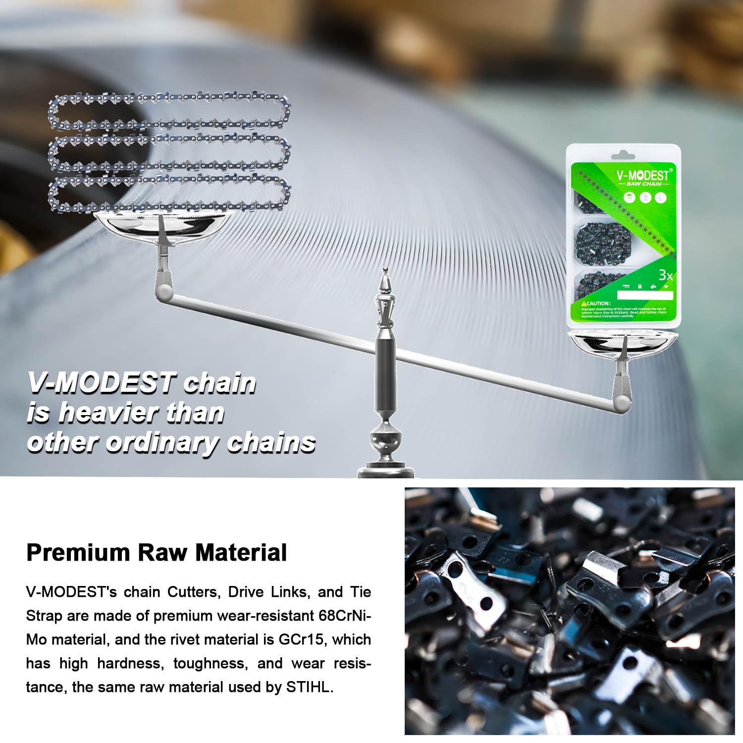 V-MODEST pro professional woodcutting chain for demanding work