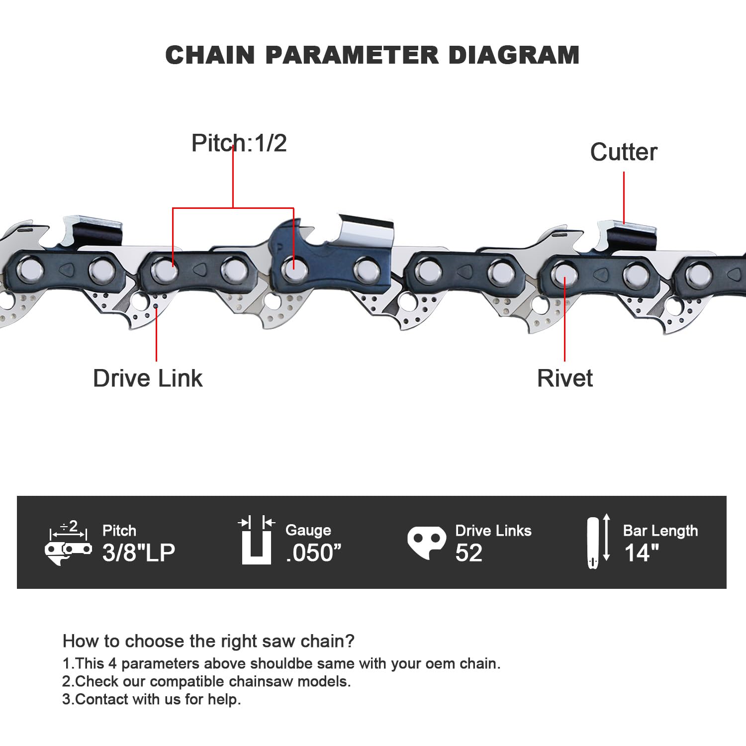 V-MODEST 3-pack fits Ryobi models for easy, ready-to-install chains