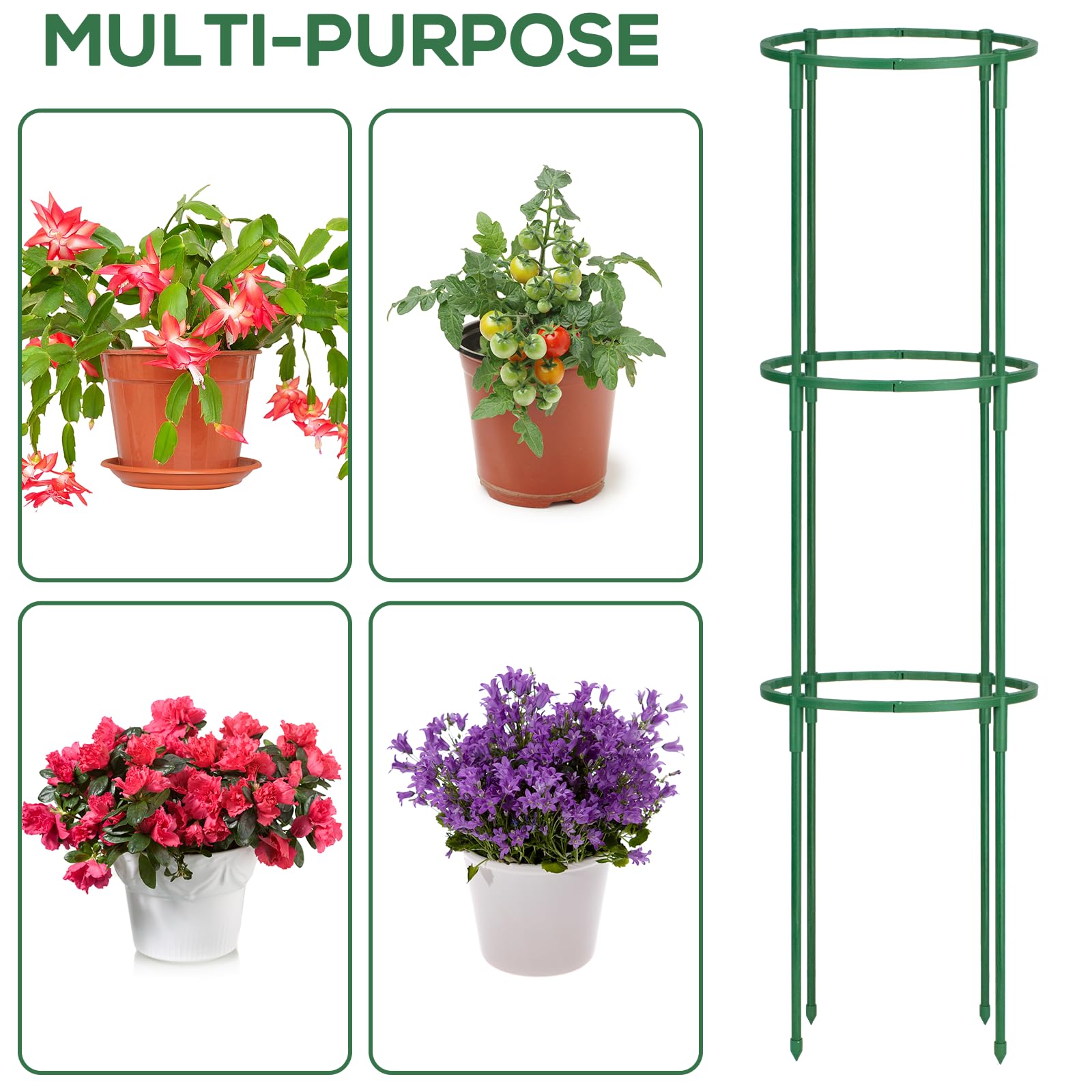 VACONICO plant-ring-support multipurpose stake for tomatoes, peonies, and hydrangeas