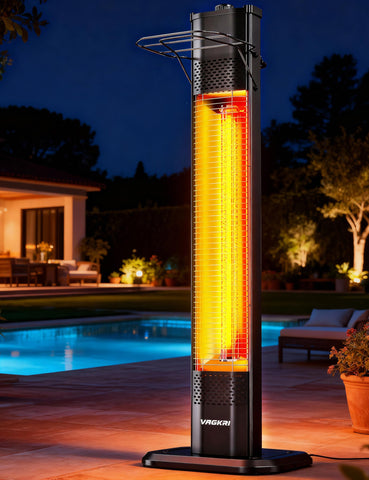 VAGKRI dual carbon tube infrared heat for even warmth