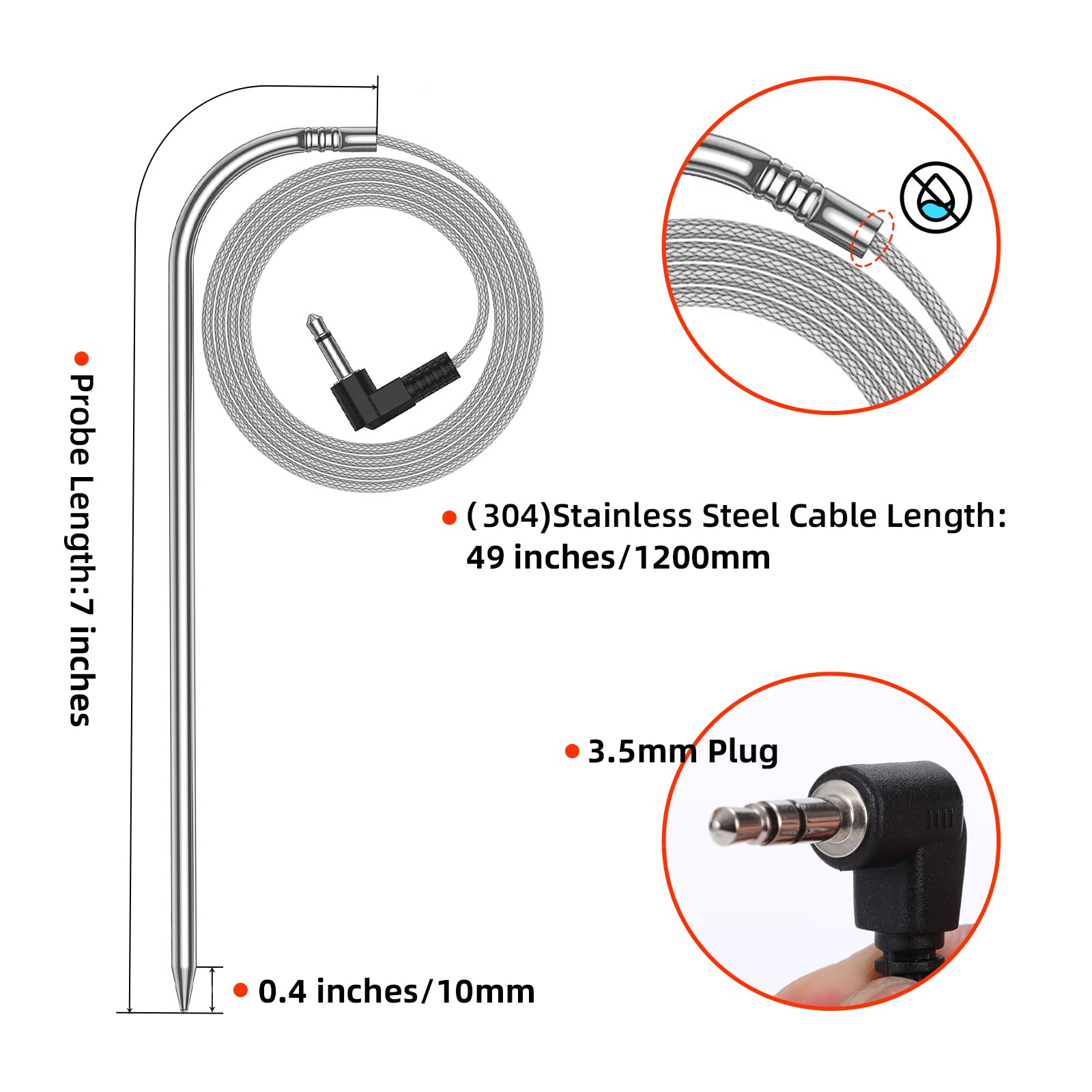 VAGLOBA Gravity-series probe with 3.5mm plug for fast readings.