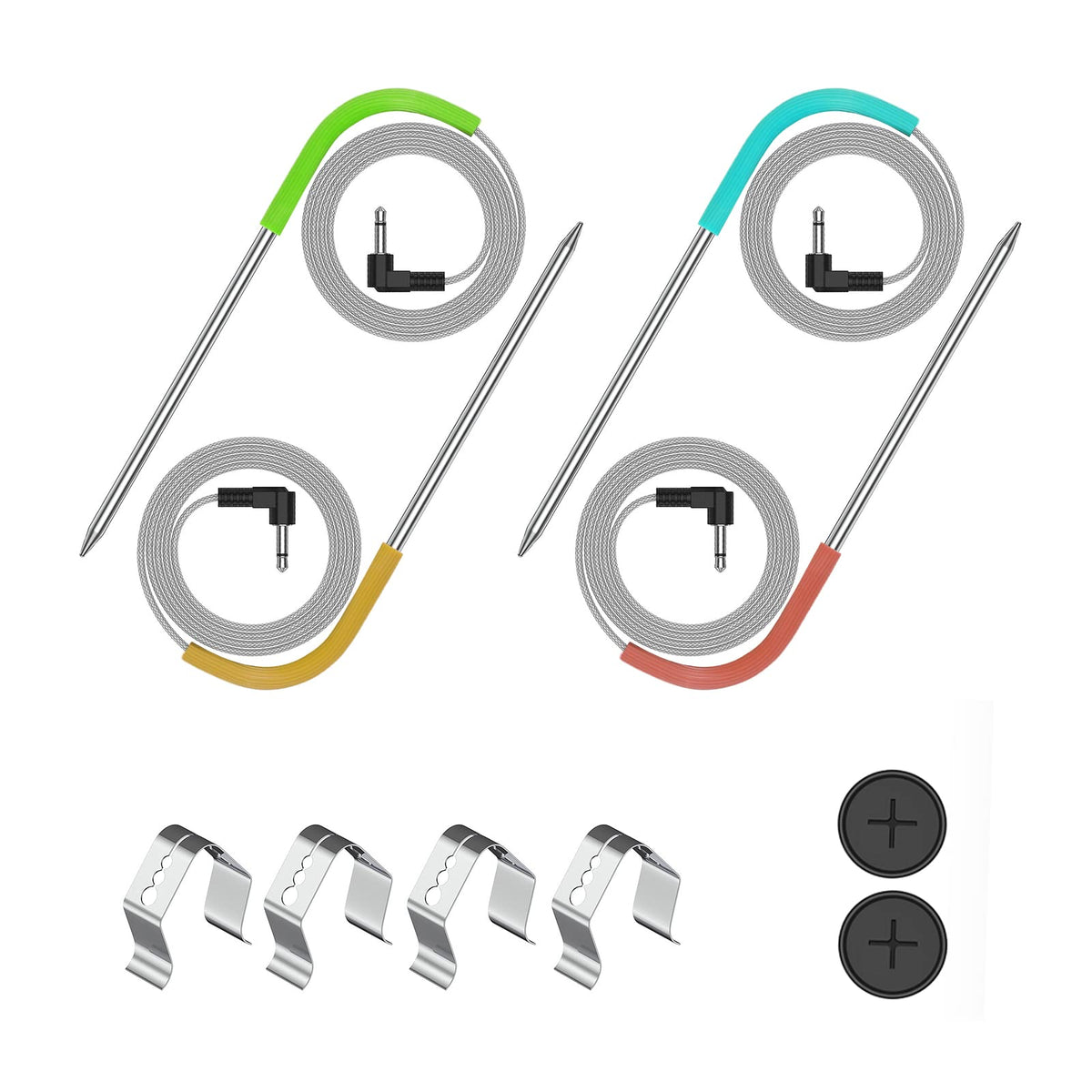 VAGLOBA 4-pack meat probes for Masterbuilt Gravity series, accurate temperature sensing.