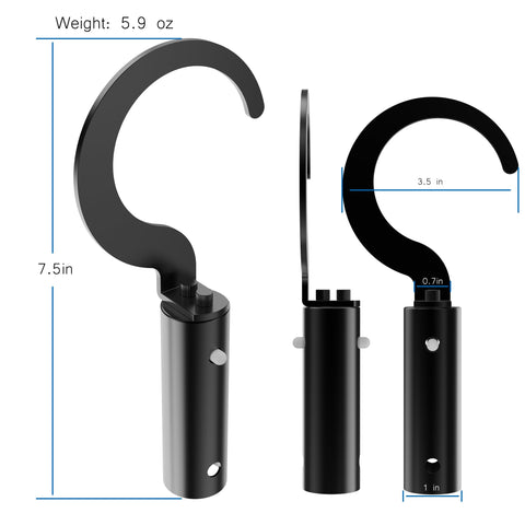 VAIIO stainless-steel hook attached to a telescoping pole for easy retrieval.