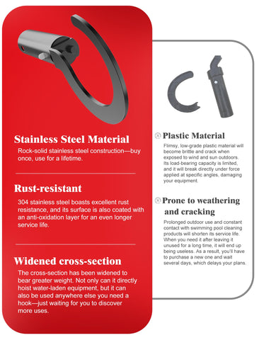 VAIIO stainless-steel hook weighs 160g for space-saving storage.