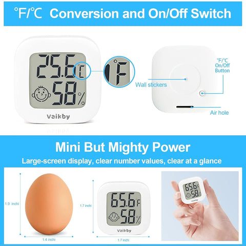 Vaikby digital hygrometer suited for greenhouse and cellar environments.