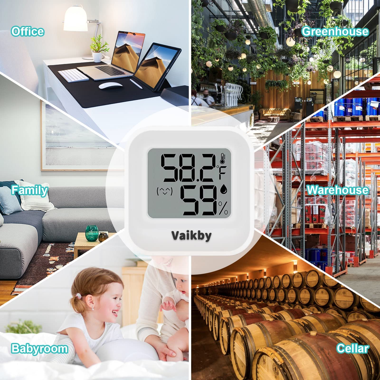 Vaikby versatile placement adapts to bedroom, kitchen, or office environments