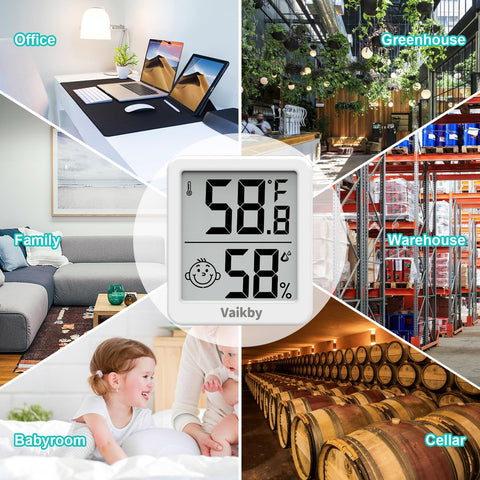 Vaikby real-time temperature and humidity readings for quick adjustments
