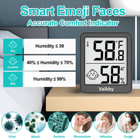 Vaikby room thermometer for nursery helps maintain comfortable, stable environments.