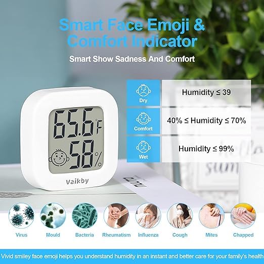 Vaikby thermometer and hygrometer wall mount enables versatile placement.