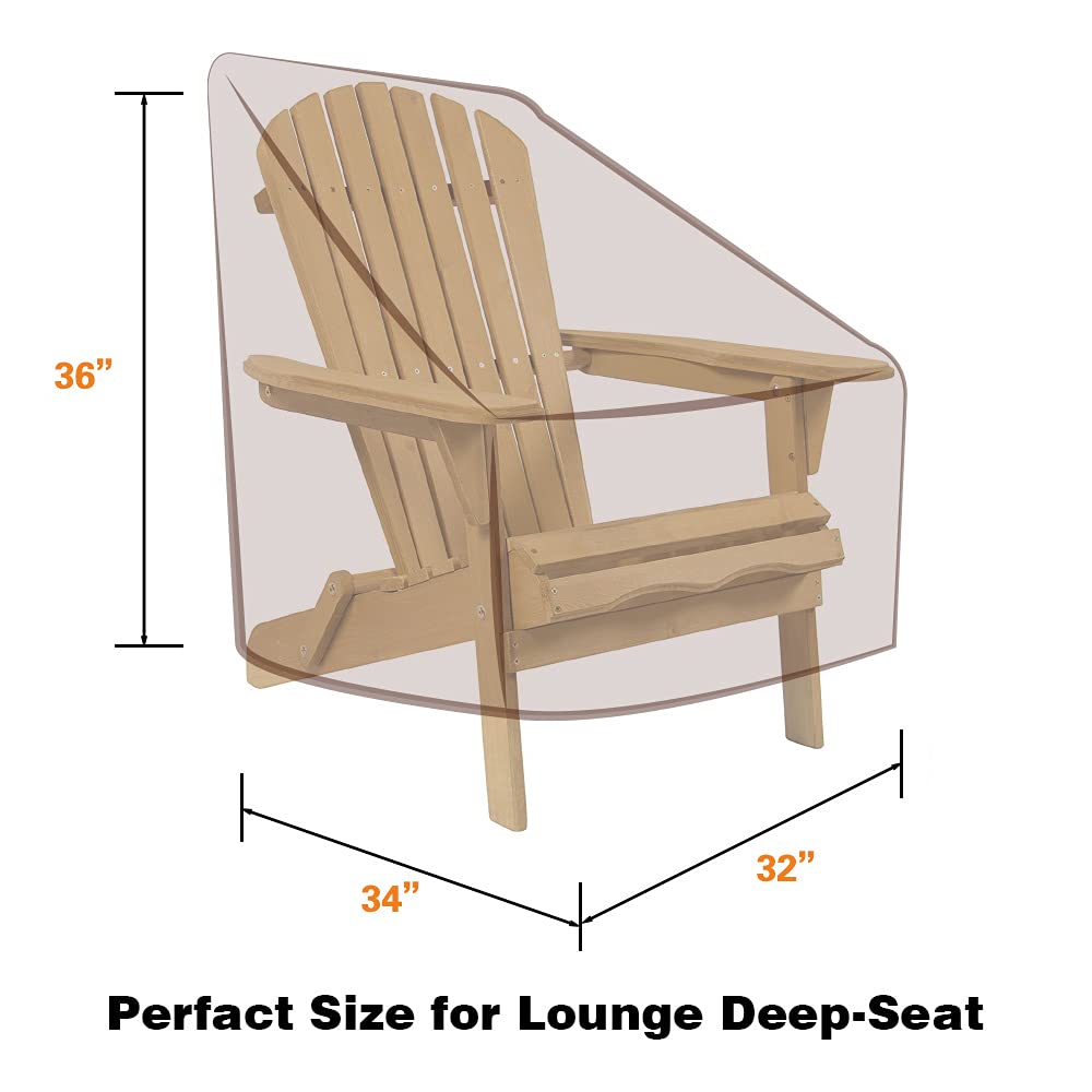 Vailge Adirondack chair cover waterproof fabric, beige and brown, keeps cushions dry