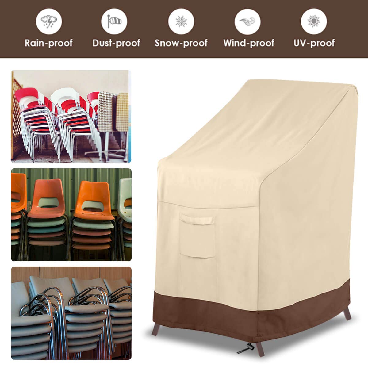 Vailge belted hem with click-close straps enhances security outdoors.