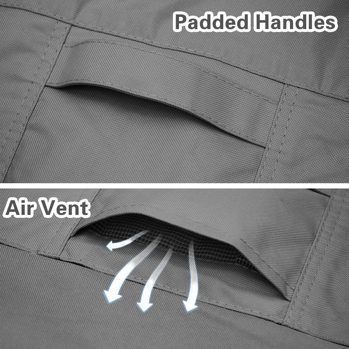Vailge grey chair cover with handles for easy removal and cleaning.