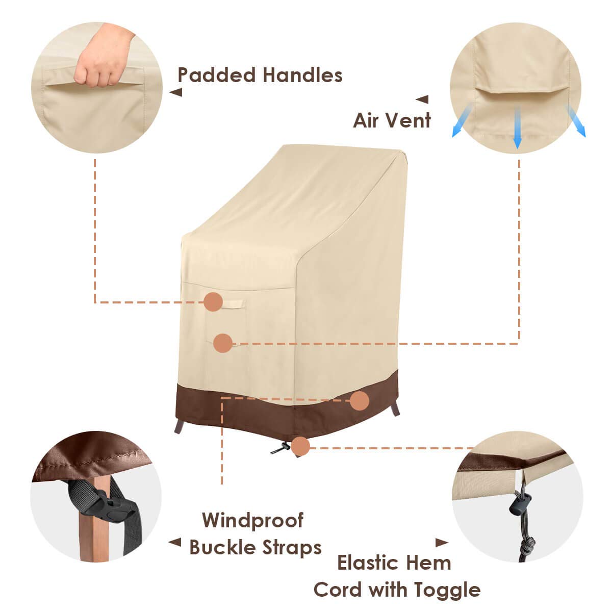 Vailge elastic hem cord with toggles ensures a snug, wind-ready fit.