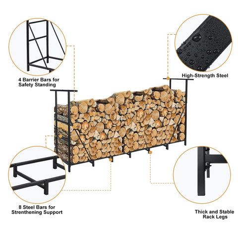Vailge firewood rack adjustable length display for flexible space-saving storage