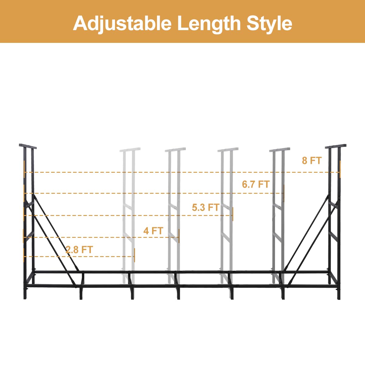 Vailge firewood rack durable steel construction resists rust in climate