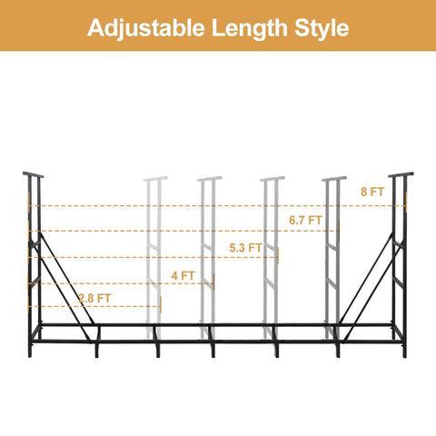 Vailge firewood rack durable steel construction resists rust in climate